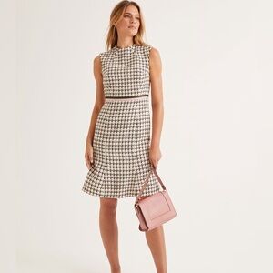 Women’s BODEN Ayla green/pink tweed dress- Size 8